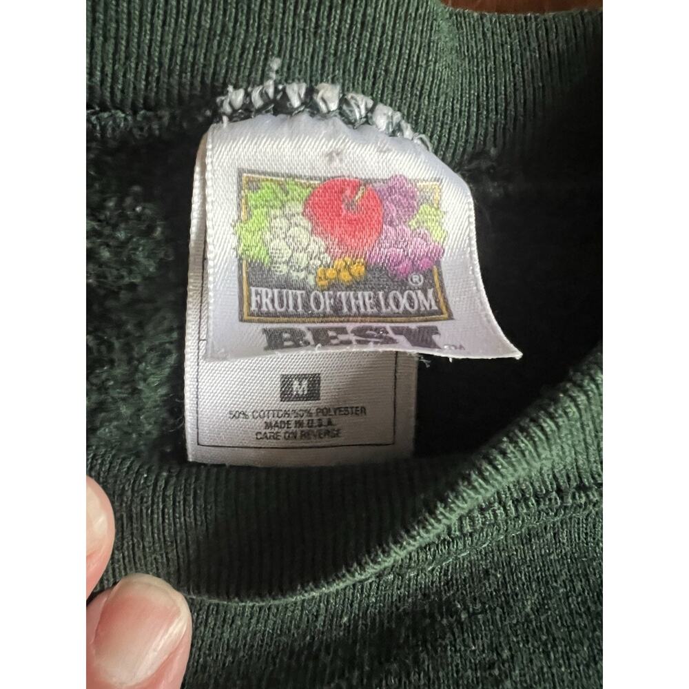 Vintage 80’s 90’s Fruit of the Loom Christmas Sweatshirt Santa St Nick M - Picture 4 of 7